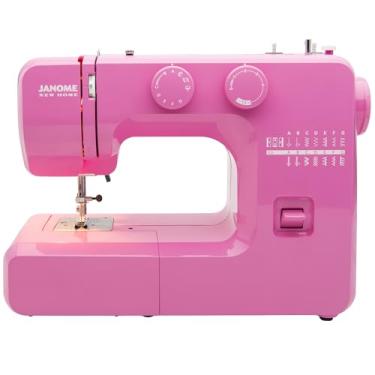 Imagem de Janome Pink Sorbet Easy-to-Use Sewing Machine with Interior Metal Frame, Bobbin Diagram, Tutorial Videos, Made with Beginners in Mind!