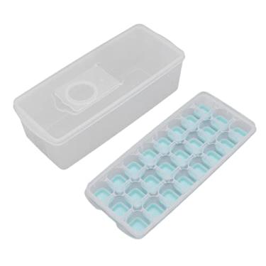 Imagem de Bandeja de Cubos de Gelo de 24 Cubos de Grande Capacidade de Liberação Fácil Com a Tampa para Pomículos de Pomículos, Adequados para Uso Em Casa e Restaurante (Azul)