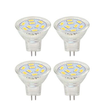 Imagem de Lâmpadas LED MR11 GU4 2W 12V CA/CC, 24V CC, substituição de halogênio de 20W, branco quente 3000K (pacote com 4)
