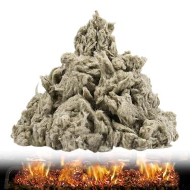 Imagem de TOSRWGLL Brasas brilhantes de lareira a gás, brasas de lã de rocha para lareira a gás interna, brasas de lareira para conjuntos de troncos de gás, gás natural, propano, ventilado, lareira não