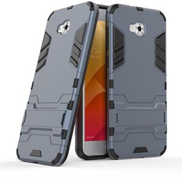 Imagem de Capa para Asus ZenFone 4 Selfie ZD553KL (5,5 polegadas) 2 em 1 à prova de choque com recurso de suporte Capa protetora híbrida de camada dupla Armor Defender (azul preto)
