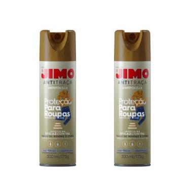 Imagem de Kit 2 Jimo Antitraça Aerosol Spray 300ml Repele Elimina Traças Protege
