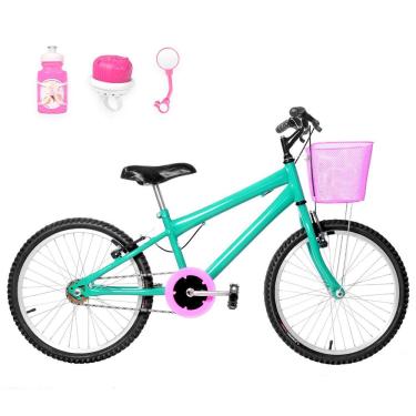 Imagem de Bicicleta Infantil Feminina Aro 20 Natural+Kit Passeio