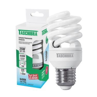Imagem de Lâmpada Compacta Eletrônica Taschibra Espiral 25w E27 6400k 220v