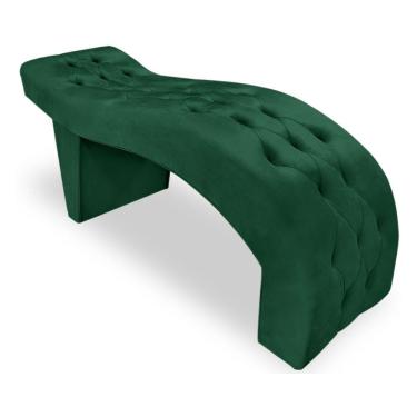 Imagem de Maca Estofada Capitonê Clínica Salão Estética Suede Eduarda Cor:verde