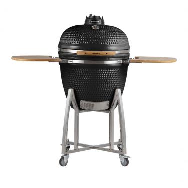 Imagem de Churrasqueira Kamado Ultra Da Rasco Preto C/ Grelha Aço Inox, Suporte E Mesas. Serve Até 20 Pessoas Preto