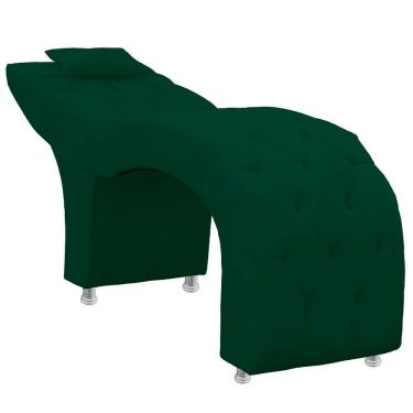 Imagem de Maca Estofada Capitone Julia Para Estetica Facial Sombrancelha E Cilios Suede Cor Verde Esmeralda