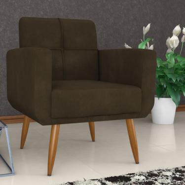 Imagem de Poltrona Decorativa Para Sala Lilian Veludo Turkey Marrom