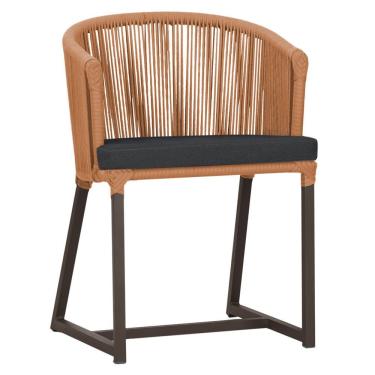 Imagem de Cadeira De Jantar Noronha Alumínio Marrom E11 Trama Original Terra Cota