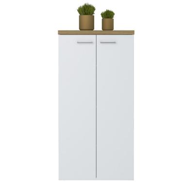 Imagem de Armario Multiuso Tampo Tamburato 70cm Tok Olmo Branco Arty Olmo Branco