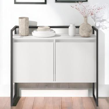 Imagem de Buffet Para Sala Industrial 2 Portas Cantinho Do Café Branco E Preto