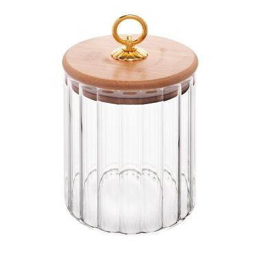 Imagem de Porta Mantimento De Vidro Borossilicato 550ml Com Tampa De Bambu Classic 20671- Wolff