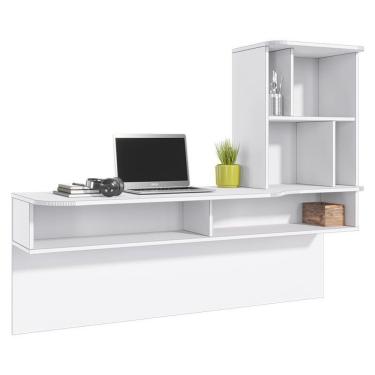 Imagem de Escrivaninha Multifuncional Suspensa Lilac Com 6 Nichos Branco - Pr Móveis Branco