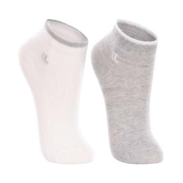 Imagem de Kit com 2 pares Meias Lupo Ku Kit2 - Infantil, Branco cinza