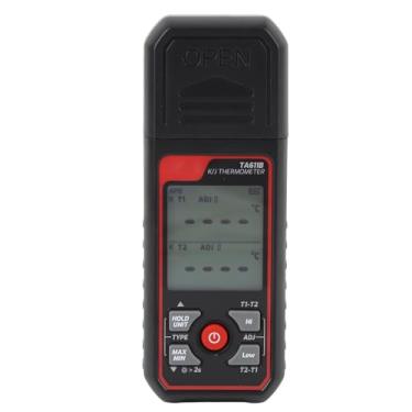 Imagem de Canais Duplos de Medidor de Temperatura do Termopar Digital -200-1372 ℃, Material ABS, Exibição Iluminada, Sondas do Tipo K, Jack Universal Adequado para Uso Industrial