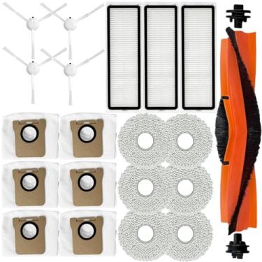 Imagem de Kit de acessórios para aspirador de pó robô Xiaomi X20+/X20 Plus/X10+/X10 Plus, 1 escova principal, 3 filtros, 4 escovas laterais, 6 almofadas de esfregão, 6 sacos de pó, peças de reposição de
