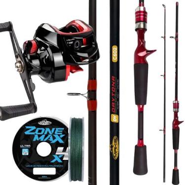 Imagem de Kit Pesca 18kg Vara 1,80mt Carretilha 19 Rolamentos E Linha - MAKIS FI
