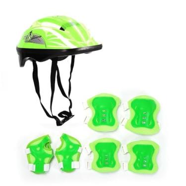 Imagem de Dynwave Capacete de bicicleta infantil, capacete de patinação, resistente ao desgaste, alto desempenho, protetor de equipamento de bicicleta de equilíbrio, Verde