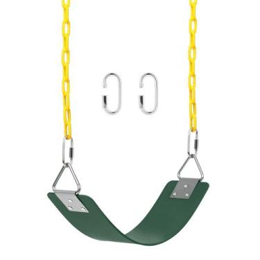 Imagem de Swing Set AGPTEK Seat com correntes antiferrugem de 168 cm 113 kg verd