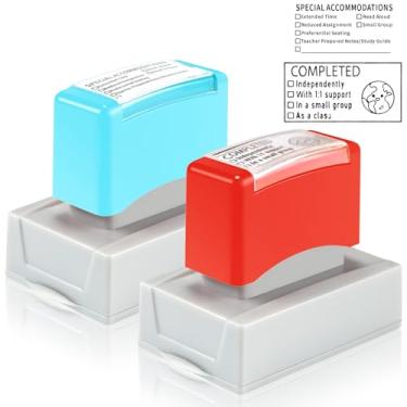 Imagem de Dunzoom 2 carimbos de professor para sala de aula, acomodações especiais, selos de autoprofessor, para sala de aula, dever de casa de volta às aulas, presentes de dormitório de estudante (especial