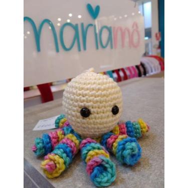 Imagem de Chaveiro polvinho amigurumi - MariaMô , amarelo/colorido 