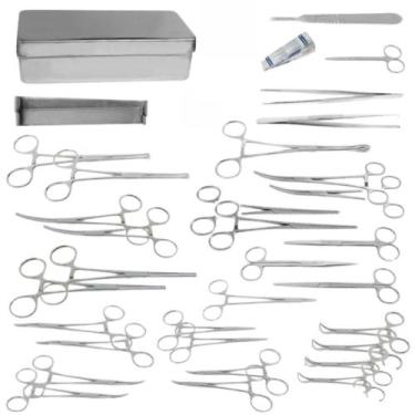 Imagem de Kit Instrumental Cirúrgico Veterinário - 32 Itens Modelo Médio - ABC