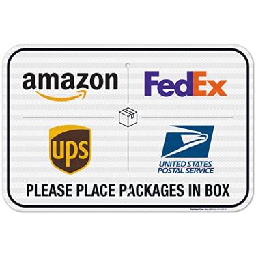 Imagem de Placa de entrega de embalagem, placa de instruções de entrega, 30 x 45 cm, 3M EGP reflexivo alumínio 063, resistente ao desbotamento, feito nos EUA por Sigo Signs