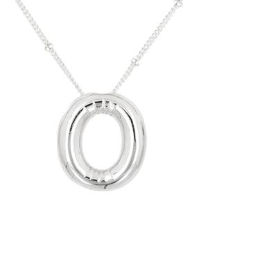 Imagem de Colar de letras de bolhas para mulheres, pingente de alfabeto com inicial de balão banhado a ouro 18 k joia delicada para meninas adolescentes, Cobre, Sem Pedra Preciosa