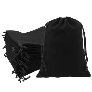 Imagem de Mandala Crafts Sacos de cordão de veludo preto 35,5 x 35,5 cm – 10 bolsas grandes de veludo com cordão a granel para lembrancinhas de festa e casamento, embrulho de presente, embalagem e sacolas de