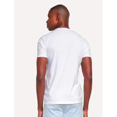 Imagem de Camiseta Ellus Masculina Maxi Logo Classic Brush Branca, L/G