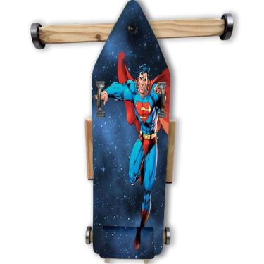 Imagem de Carrinho De Rolimã Vintage Madeira Brinquedo Super Man