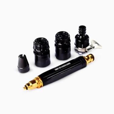 Imagem de Bico Alta Pressão para Mangueira Kit 4 Peças Jato Ajustável Aço Lavagem Carro Jardim Calçada Limpeza Externa Portátil