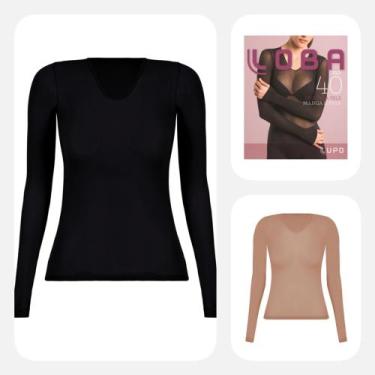 Imagem de Segunda Pele Manga Longa Loba/Lupo Fio 40 Cód. 800-001, Kit 1 preta, 1