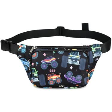 Imagem de LEDAOU Pochete infantil, bolsa tiracolo para meninos, bolsa de cintura, mochila de quadril para meninos, bolsa de peito leve, Preto, Small, Transversal