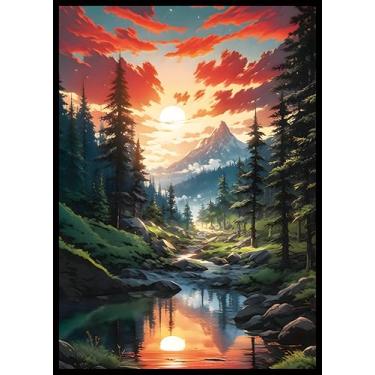 Imagem de MTG Card Sleeves - Taiga(Red Green) - Fantasy Dual Lands Series - Ultra Clear Front & Matte Finish Back, 100 Count Standard Size TCG Art Sleeves for Magic The Gathering