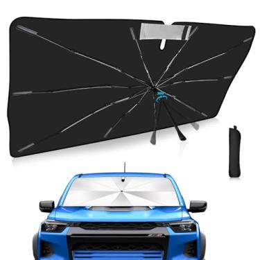 Imagem de Guarda-sol para para-brisa atualizado 2025 Ajuste personalizado Chevrolet Colorado 2023-2025 Capa de carro com proteção UV dobrável, escudo de chuva de emergência e protetor de painel - Acessório