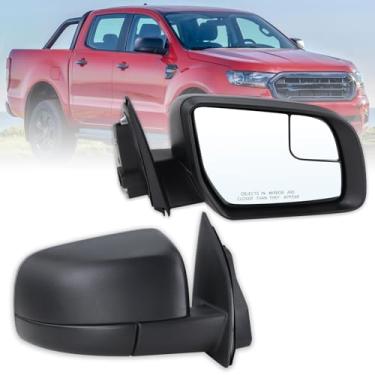 Imagem de Lqito Espelho lateral do passageiro direito compatível com Ford Ranger 2019 2020 2021 2022 2023 2024 2025 com substituição preto fosco #KB3Z17682A (0 pinos)