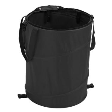 Imagem de Sonew Lixo de Acampamento de Grande Capacidade Lata Com Tampa - 10 Galões Portátil Pop -up Utility Utility Container 600D Oxford Dobrável Lixo Reutilizável para Atividades Ao Ar Livre Preto (Preto)