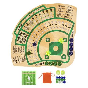 Imagem de Jogo de tabuleiro de beisebol WodGod Sector com miçangas e dados para a família