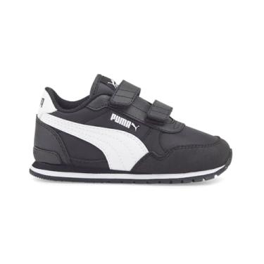 Imagem de PUMA Tênis infantil unissex St Runner Hook and Loop, V3 preto/branco, 18