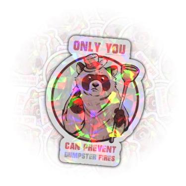 Imagem de Adesivo transparente de 3 peças Only You Can Prevent Dumpster Fires Dumpster Fire Response Team Stickers Bear Animal Quote Meme Humor para telefone, garrafa de água, carros, capa de telefone Laptop