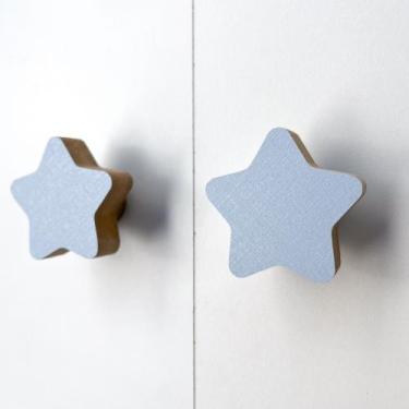 Imagem de 3 Puxadores Estrela Infantil Porta Gaveta Cômoda Móveis Bebê - Hanger 