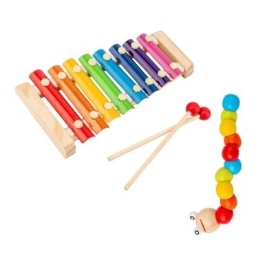 Imagem de Colaxi Xilofone de madeira infantil de escala 8, com brinquedo giratório, com maços, instrumento musical para bebês, banda, crianças pequenas