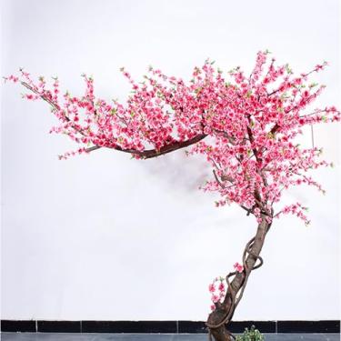 Imagem de DIHRVTHC Árvore de cerejeira artificial com flores extra cheias – planta Sakura de seda sintética projetada para centros de mesa de casamento, decoração de restaurante ou cantos de jardim interno (1,8