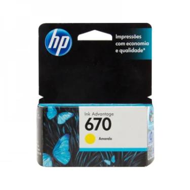 Imagem de Cartucho de Tinta HP 670, Amarelo, Original - CZ116AB