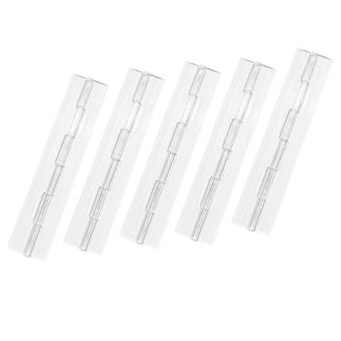 Imagem de 5 peças de dobradiças dobráveis de acrílico contínuo de piano para artesanato, tampa de aquário, armário, móveis, suporte de exibição DIY caixa transparente etc. (42 x 200 mm)