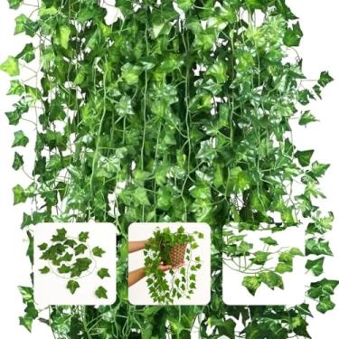 Imagem de 48 Metros Hera Planta Artificial Trepadeira Ramos Folhagem Pendente