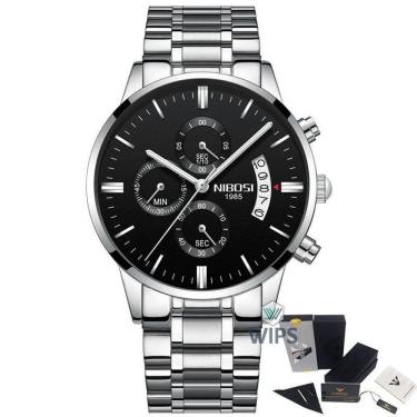 Imagem de Relógio Masculino Nibosi 2309 Analógico Prata/Preto