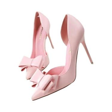 Imagem de Sapatos de Noiva Femininos com Salto Baixo e Laço - 7,5cm e 10cm - Ama