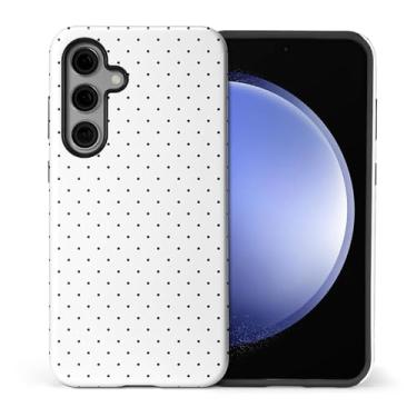 Imagem de ilikediy Capa para Samsung Galaxy S24 Plus, HL2 Polka Dot Branco Híbrido 2 Camadas Capa Rígida Silicone Design Padrão Capa Protetora
